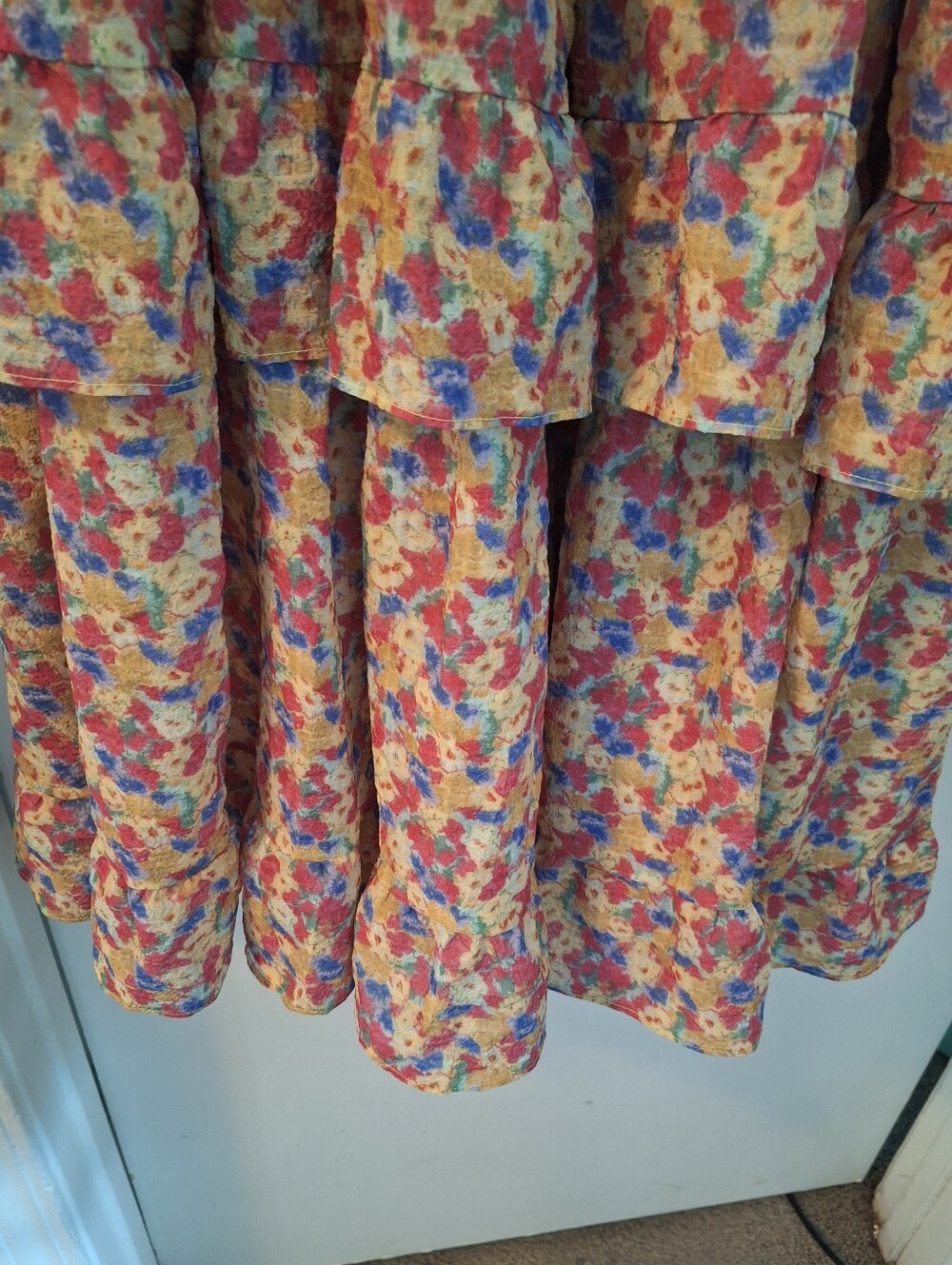 Free the Roses Yellow Floral Ruffle Smocked Dress - Picture 7 of 7